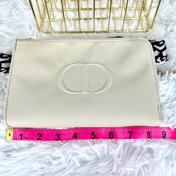 DIOR Canvas Beauty Line Pouch Crossbody Bag with Strap and charm - Picture 7 of 9